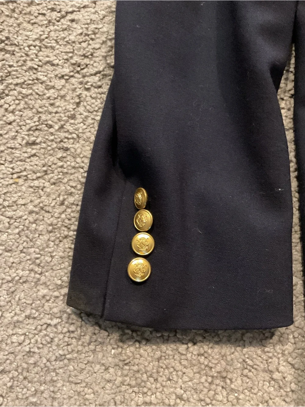 Polo University Ralph Lauren Vintage Navy Sport Coat Suit Jacket Blazer Gold Btn